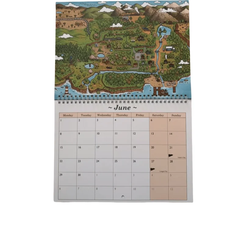 Stardew Valley-kalender voor kamerhuisdecoratie Waaier gemaakt en volledig Onofficiële 12 maandenkalender 2026-planner