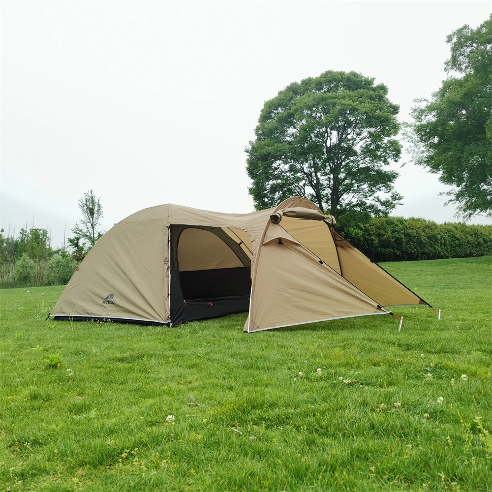 

ZJW STLF High Quality Double Layer 1 Bedroom One Living Room 3 Person Waterproof Bikepacking Family Camping Tent Big
