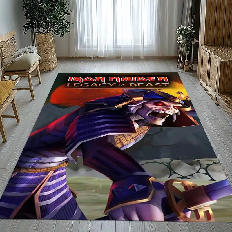 3D Eddie I-Iron M-Maiden Cartoon Sign Area Rug,Non-Slip Carpet Mat for Living Room Bedroom Playroom,Sofa Floor Rug,Home Decor