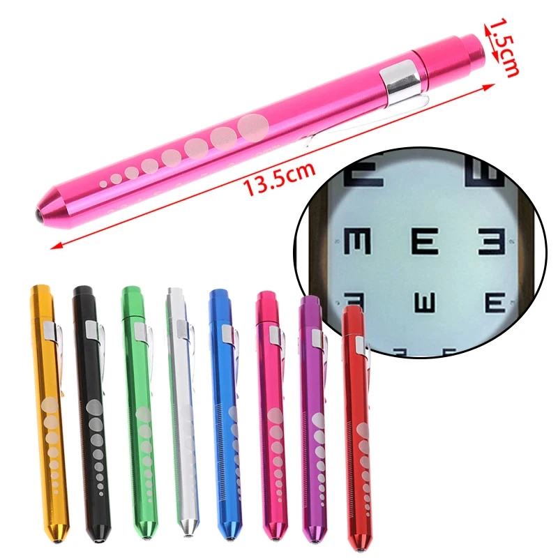 1PC LED Flashlight Work Light First Aid Pen Light Torch Lamp Pupil Gauge Measurement Portable Medical Pen Light