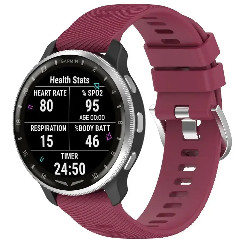 Garmin D2 Air X10 용 실리콘 스트랩, 스마트 워치 손목 밴드, Venu SQ 2 Plus Vivoactive 3 5 Forerunner 165 팔찌, 20mm