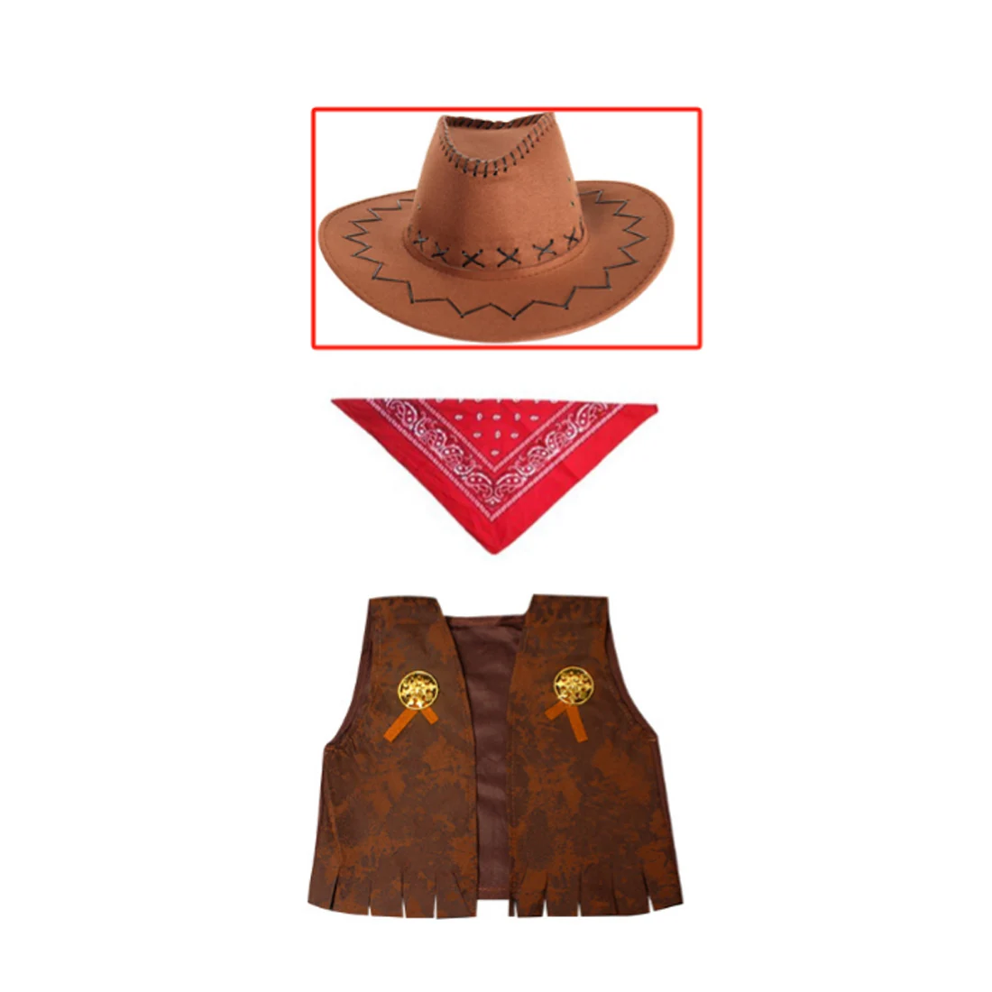 

1 Set Costume for Kids Carnival Cosplay Parties Comfortable Stylish Western Performance Outfit for Children