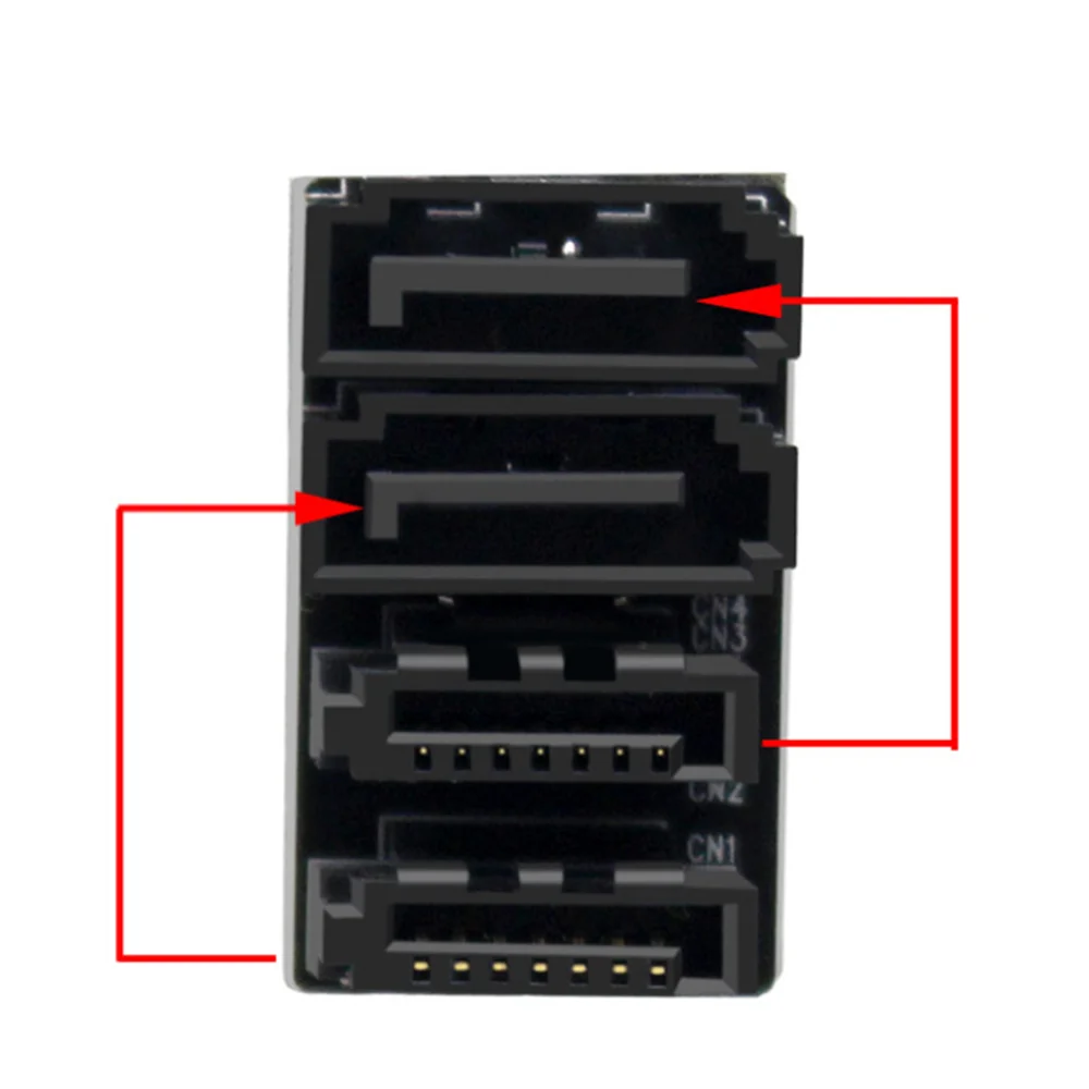 [N88R New]1Pcs Double SATA 7Pin Female to Double 7Pin Male 180 Degree Angled Adapter Mainboard SATA Adapter for Desktops SSD HDD