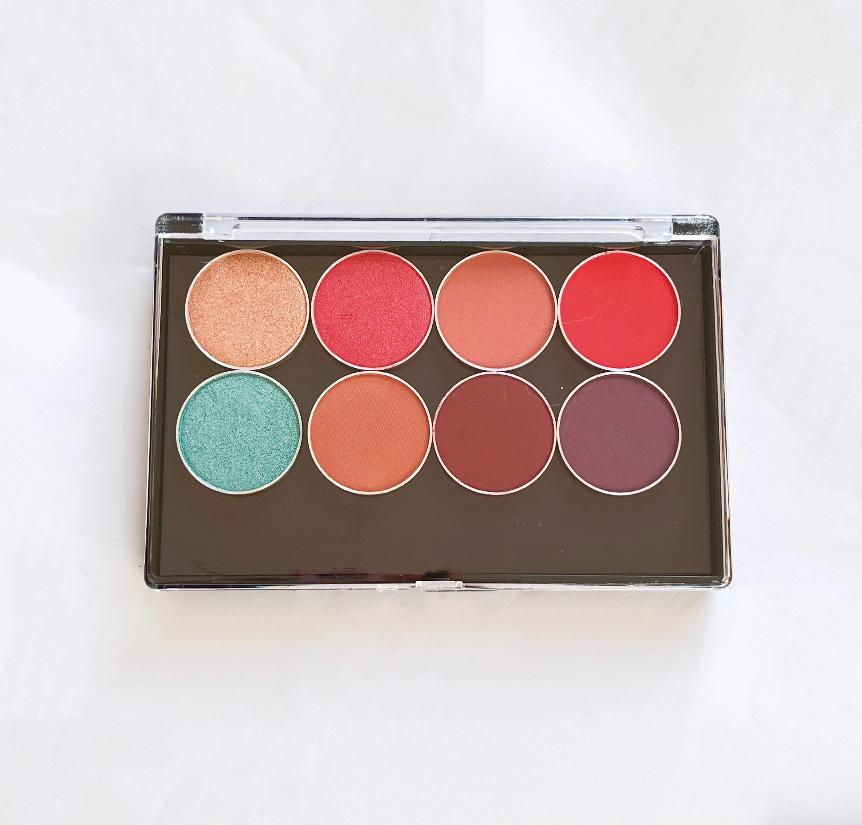 5PCS Plastic Empty Magnetic Eyeshadow Case Light Weight Makeup Waterproof Palette With Clear Lid- Fill Pan 8*26mm with Brush