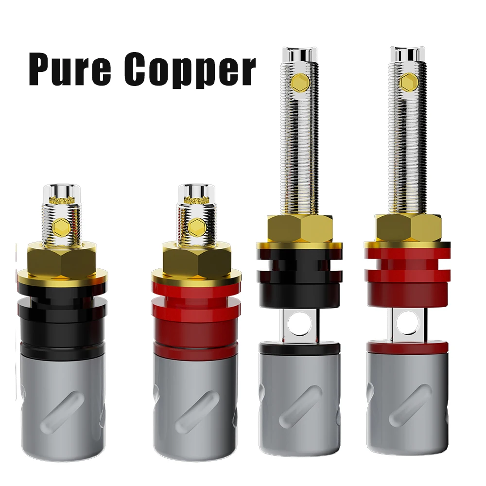 Monosaudio BP451 Pure Copper Binding Posts Gold/Rhodium Plated Binding Post for Audio Amplifier Terminal Connector Plug
