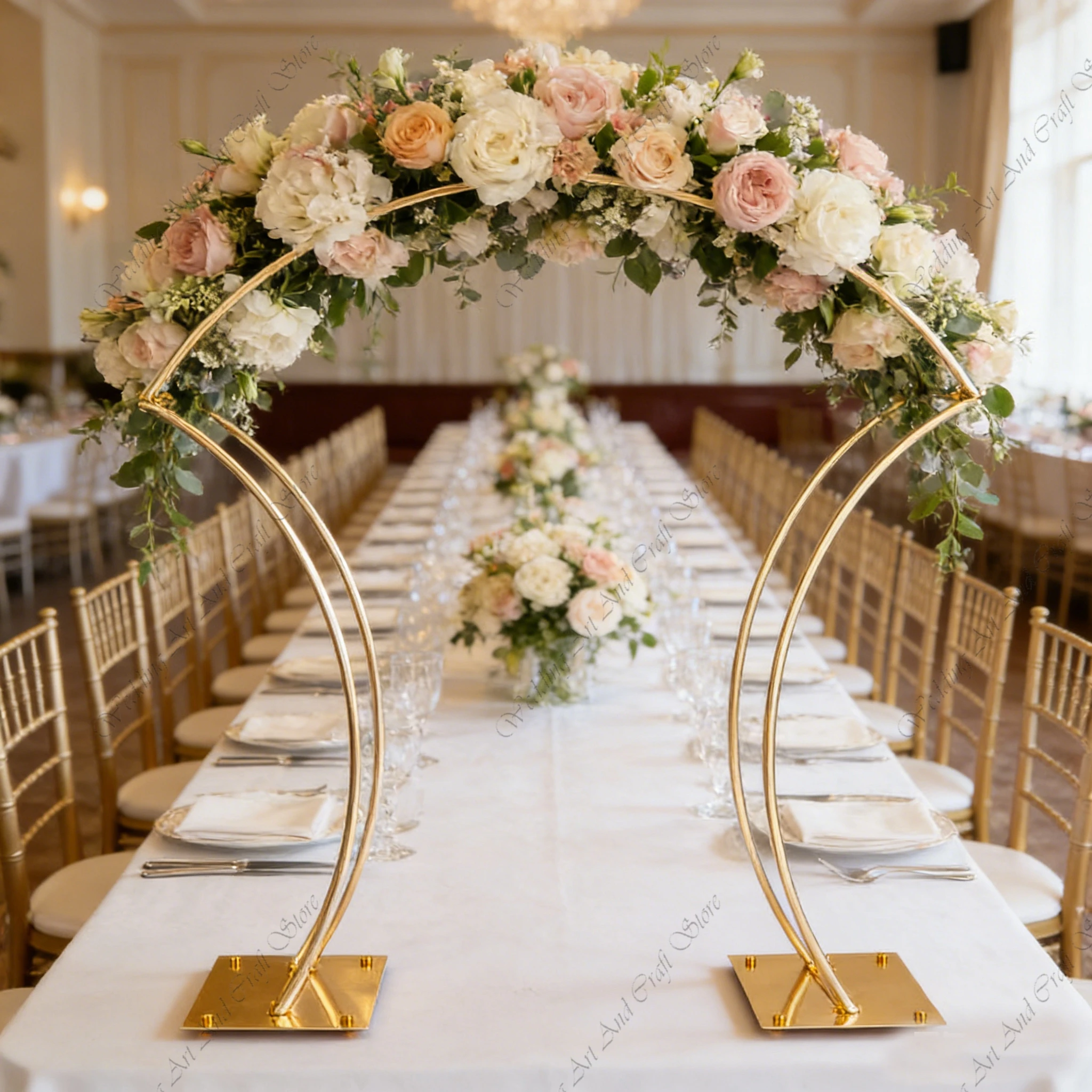 

10 шт. F30, 90 см, высокие свадебные центральные украшения и декорации для столов, золотая арка-подставка для цветов, свадебное украшение ivy799