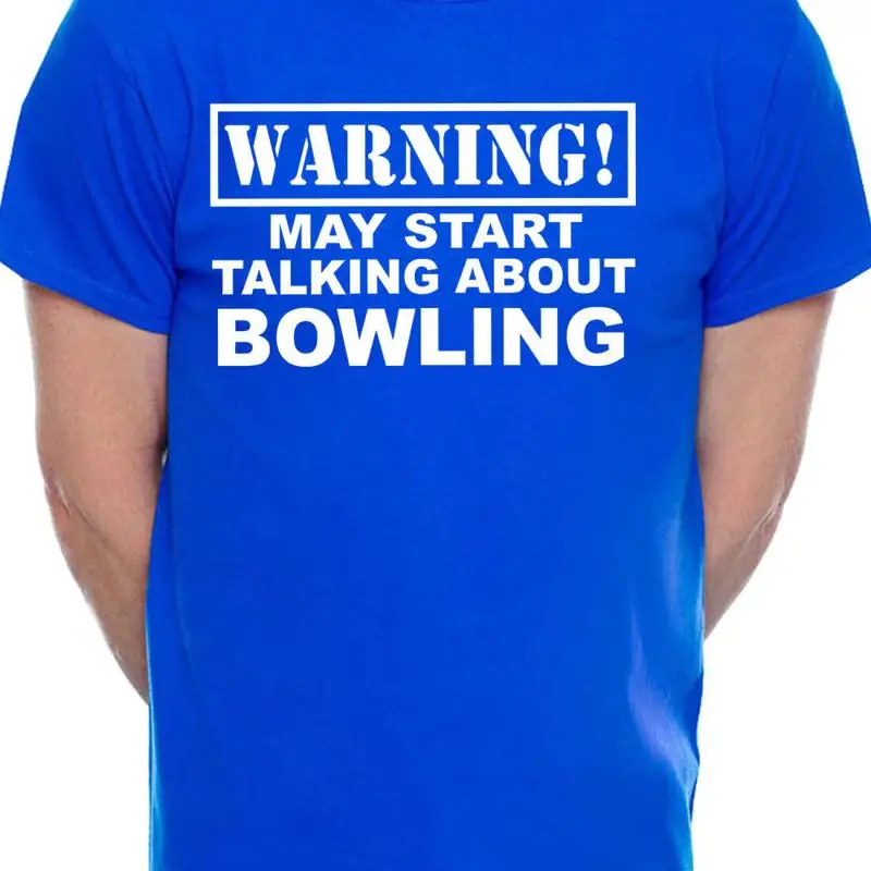 

Warning May Talk About Bowling Crown Green Ten Pin Funny Mens T-Shirt