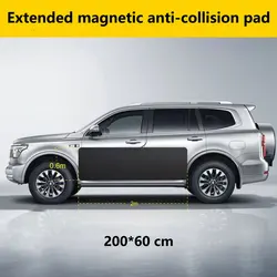 Black Car Door Protector Adhesive-Free/Magnetic Body Side Edge Guard Decorative Anti-scratch Protection Pad Stickers Multi Size