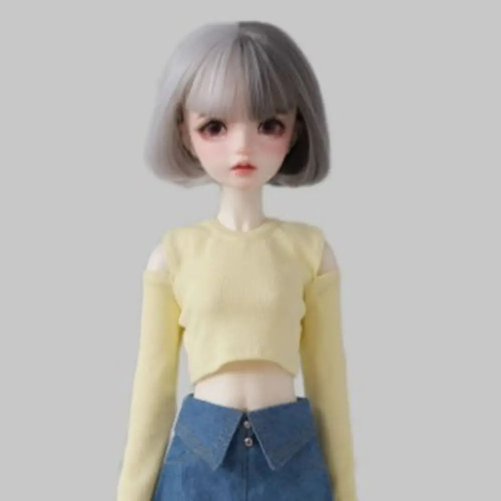 Mode Off Schouder Top T-shirt Schattig met Ketting Denim Rok Mini DIY Accessoires Prinses Rok Kleding voor 1/6 BJD 30 cm Poppen