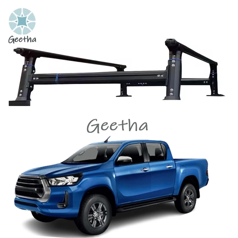 

For Hilux Revo 2015-2023 Double Cabs Multifunctional Aluminium Alloy Adjustable 4x4 Car Roof Racks Roof Pickup Load Bed Carg