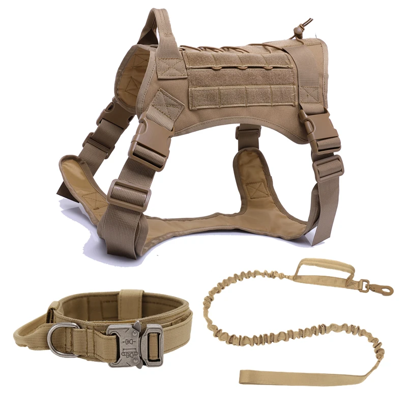 Taktische Militärweste für Haustiere, Outdoor-Trainingsweste, Hundegeschirr und Leine, Set mit Halsband für mittelgroße und große Hunde, Deutscher Schäferhund – Detail 33