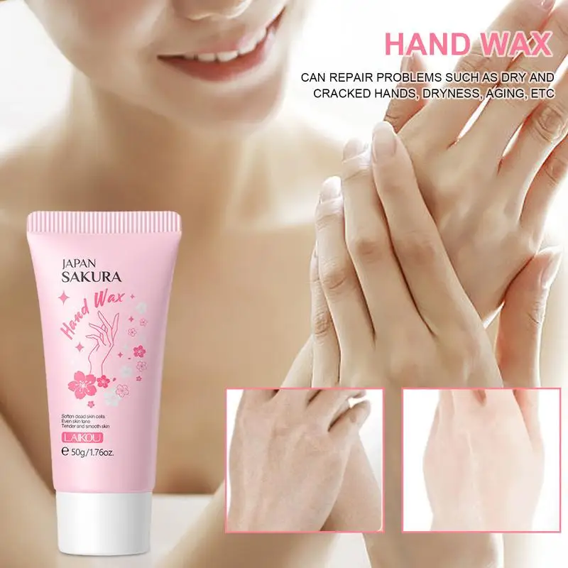 Sakura Hand Wax Exfoliation Hand Cover Brightening Skin Hand Wax for Rejuvenation Hand Cream Nourishes Moisturize Cream