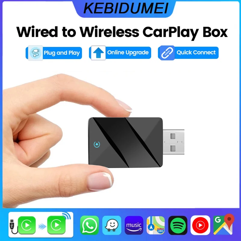 

2in1 Wired to Wireless CarPlay Android Auto Adapter Mini AI Box Plug And Play Dongle Fast Connect Compatible with 99% of Cars