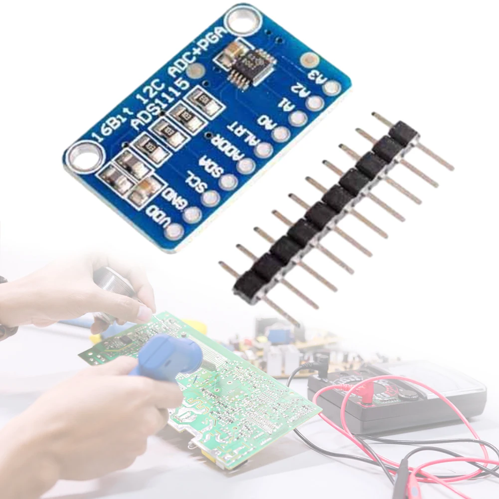 4 Channel Analog-to-Digital ADC Converter with Programmable Gain Amplifier I2C High Precision for Arduino Raspberry Pi