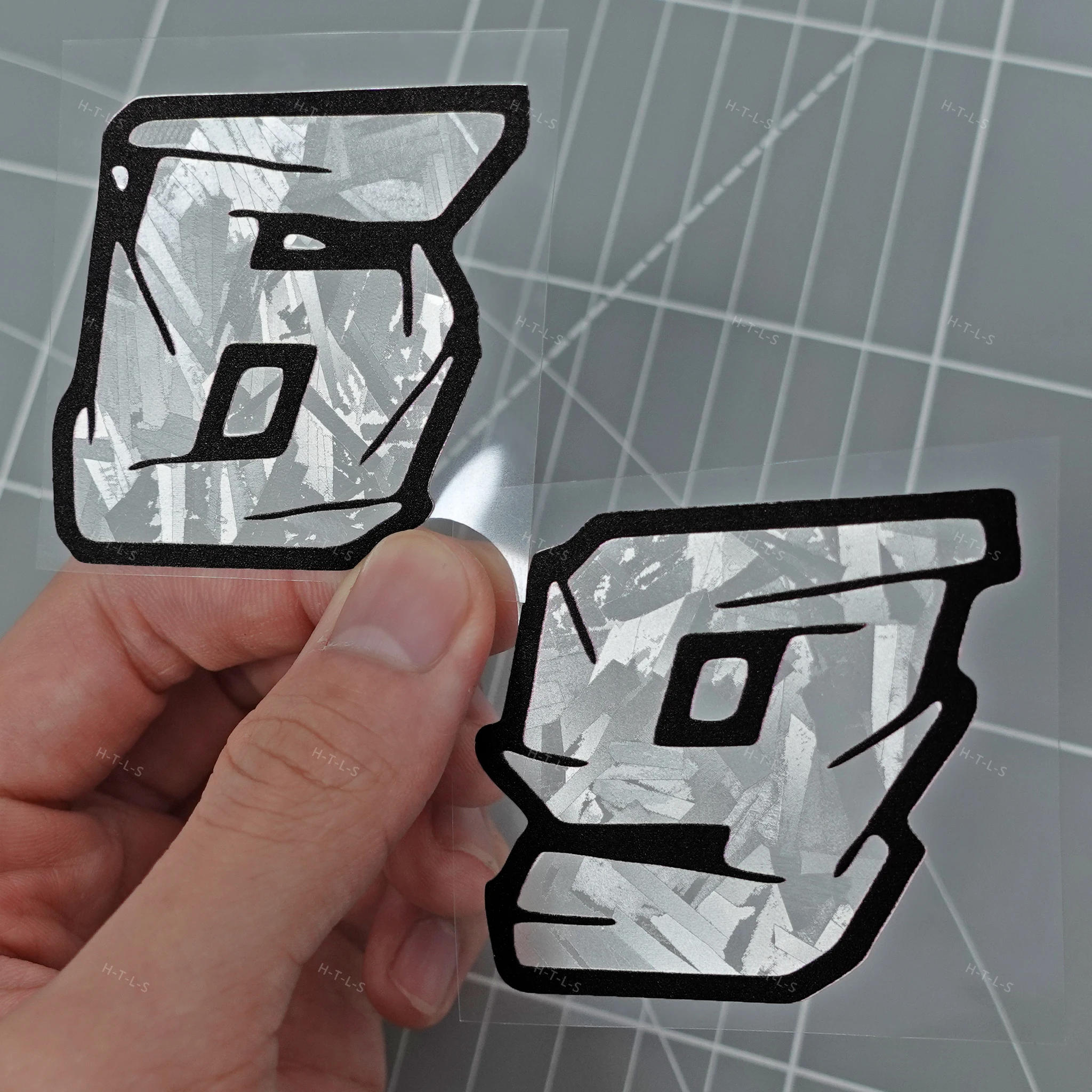 1PC Silver Carbon Arabic Numerals Motorcycle Stickers Waterproof for Motorbike Helmet Fairing Scooter Self-adhesive Vinyl Decals