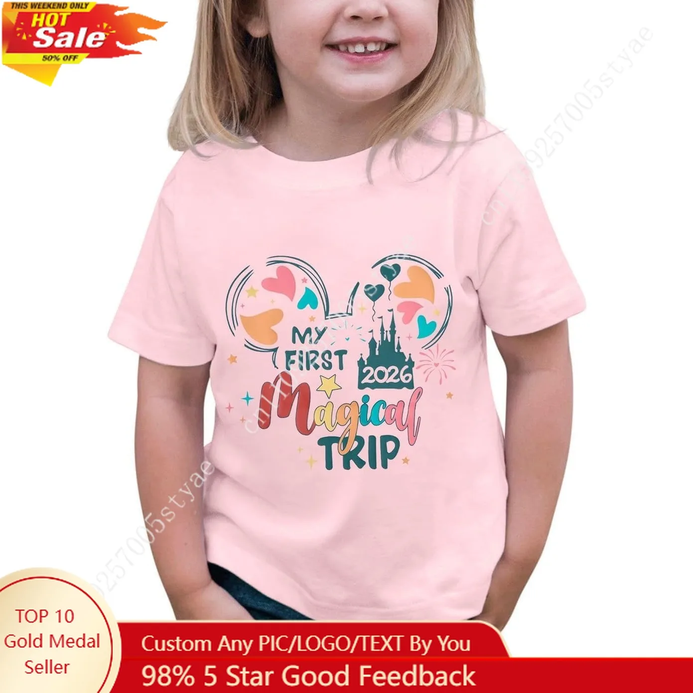 

Disney My First Magical Trip Girls Magic Animal Kingdom Castle T-shirt Cute Tops Chlid Tee Holiday Outfit Vacation Clothes