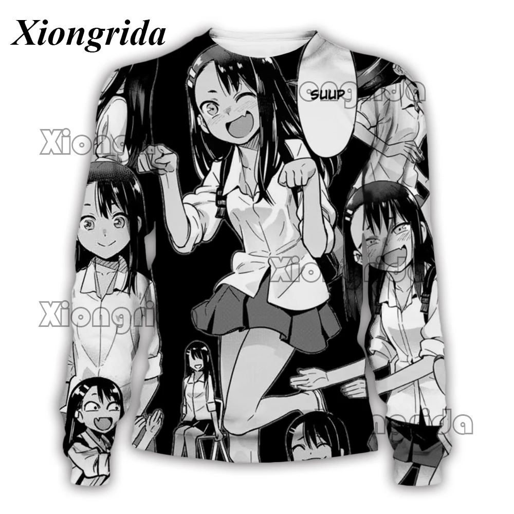 Nagatoro Hayase Kawaii Sweatshirts Mens 3D Hentai Sexy Anime Crew Neck Long Sleeve Hood Women Hoodies Hooded Unisex Top S-5XL