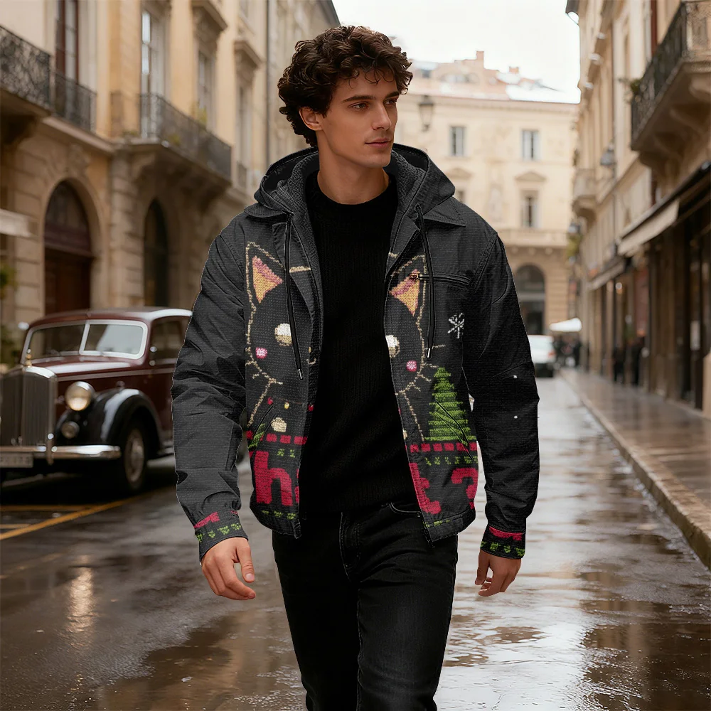 

Рождественская толстовка с капюшоном, градиентная толстовка на молнии с принтом тай-дай, рождественская мужская толстовка на молнии, модная молния