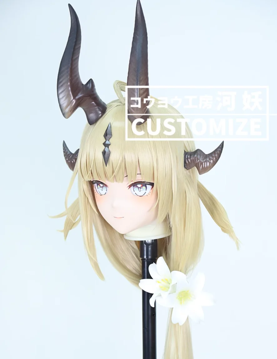 C-58-51 Customize Full Head Resin Cartoon Cosplay Japanese Character Anime Role Play Crossdress Kigurumi Mask With Back Shell