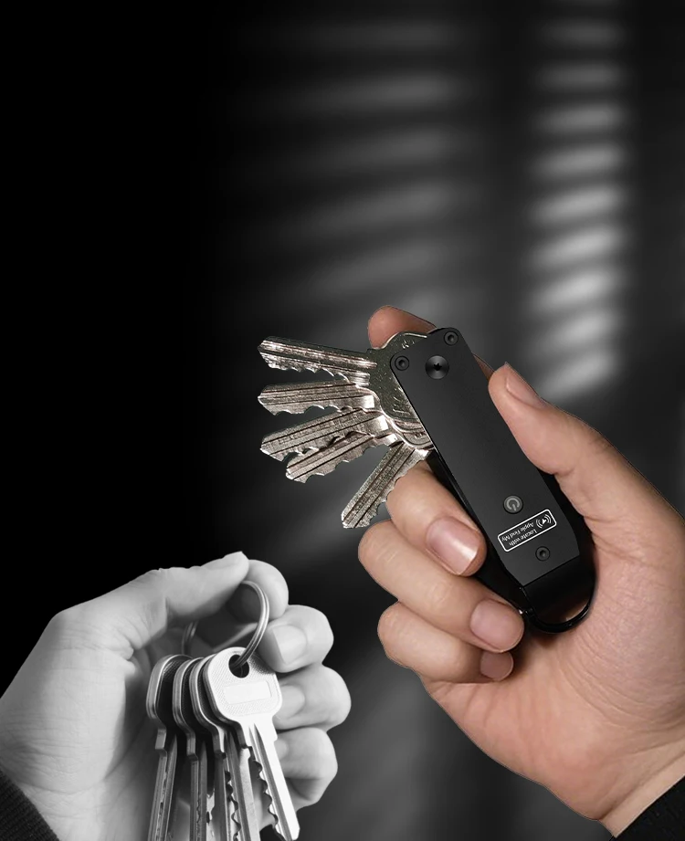 Integrierte AirTag-Chips, Fassungsvermögen für 2-3 Schlüssel, Autoschlüsselanhänger mit GPS-Tracker, Schlüssel-Finder, Schlüsselhalter für Männer und Frauen, (nur für iOS) – Detail 16