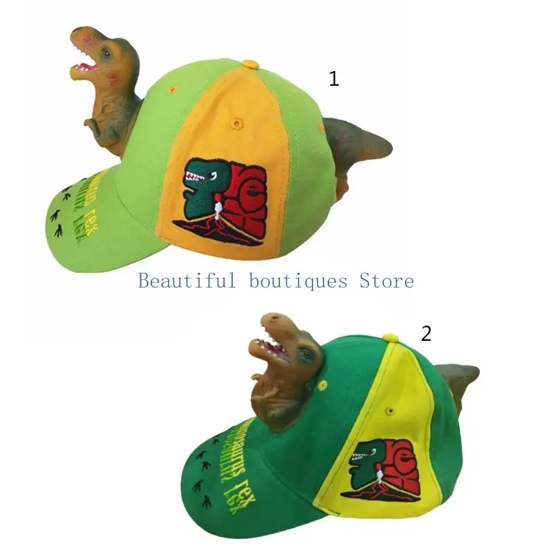 U4LF Adult Children 3D Cartoon Fierce Dinosaur Cotton Baseball Cap Funny for Sun for Protection Sport Adjustable for Snapback