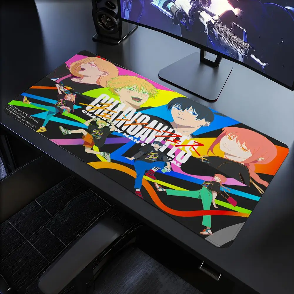Anime C-Chainsaw M-Man Mouse Pad Mouse Pad Anti-Slip Rubber Base Extended Desk Mat For Gamers Office Computer Accessories