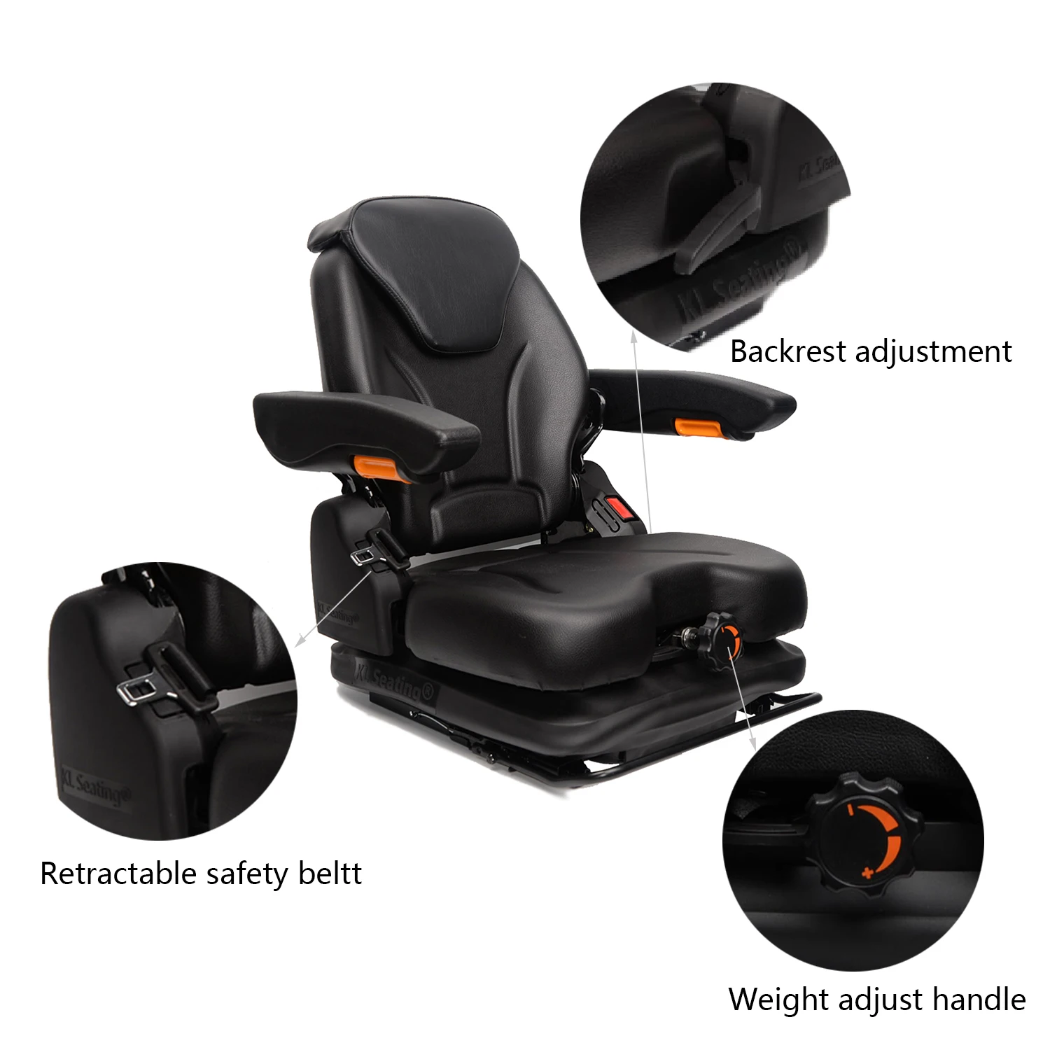 Grammer Industrial Forklift Seat Low-Profile Mechanical Suspension PVC Material Construction Farm Industries 48v Voltage New