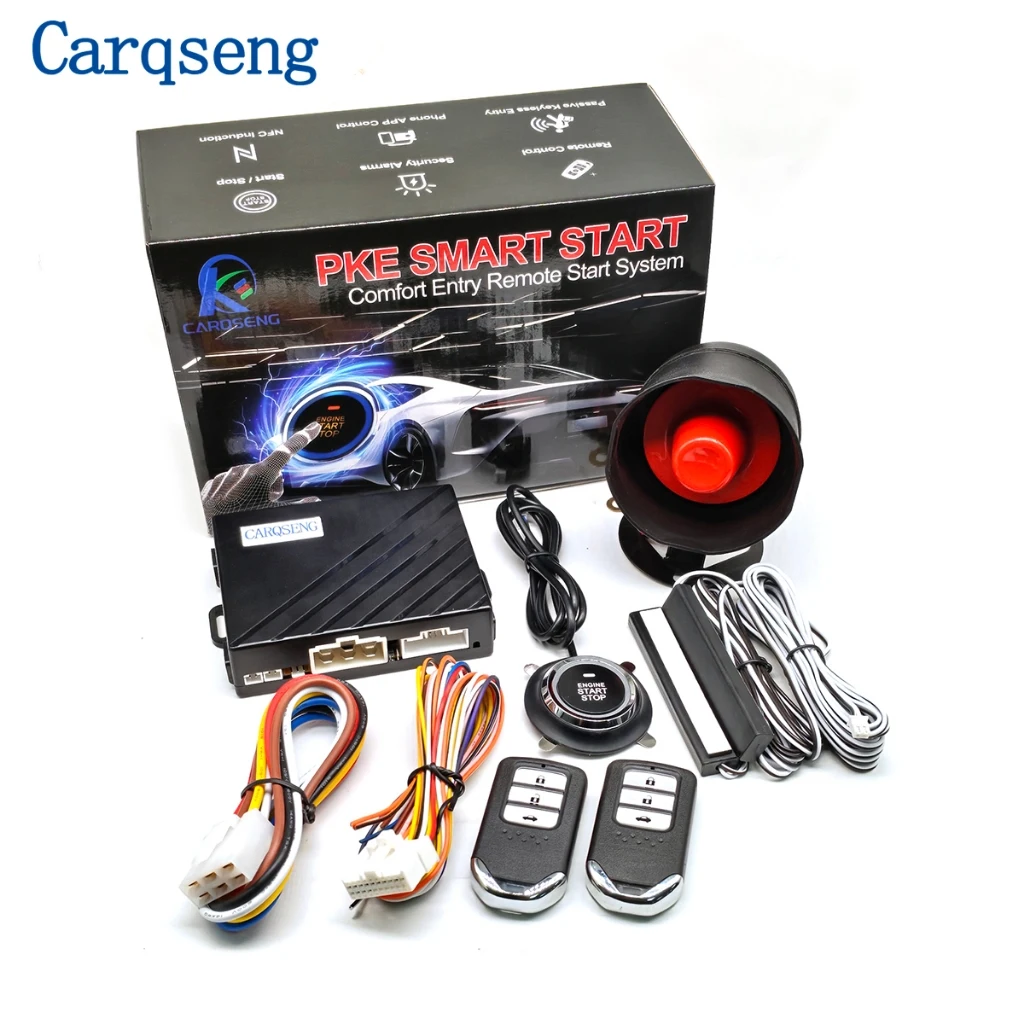 Carqseng Q30 Plug Play Car Alarm Keyless Entry Remote Control App Control Anti-theft One Way Ignition Control For Corolla