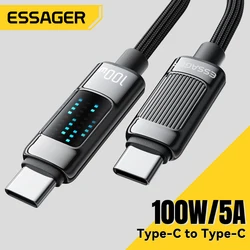 Essager 100W USB Type C To USB C Cable PD Fast Charging Charger Wire For iphone 15 MacBook pro Xiaomi 14 Honor Laptop USBC Cord