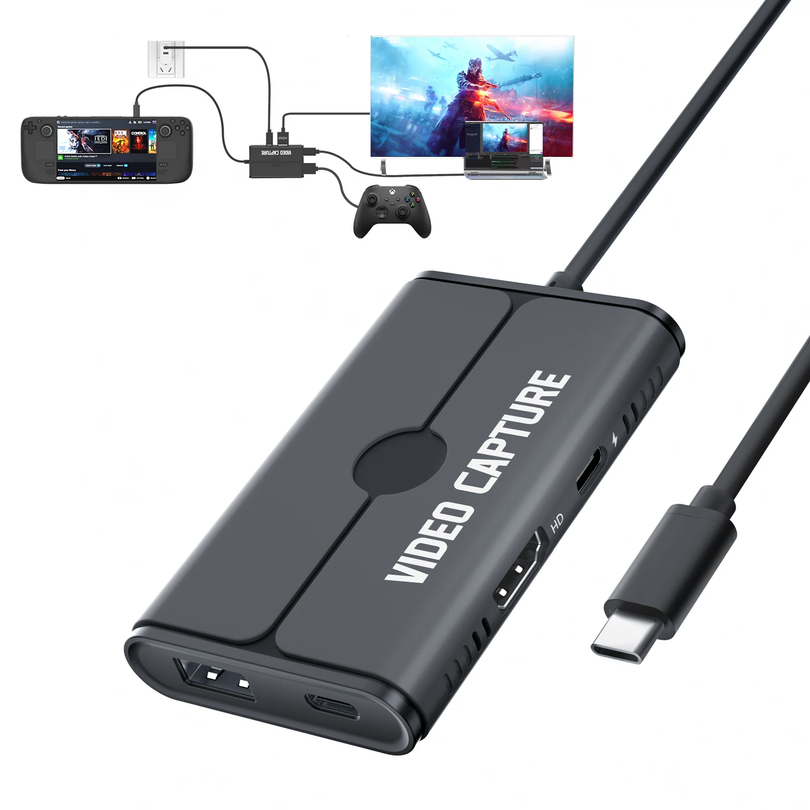 

Lemorele Video Capture Card Switch Dock for Nintendo Switch/OLED USB C to HDMI-Compatible Cable Adapter 1080P60Hz 100W PD