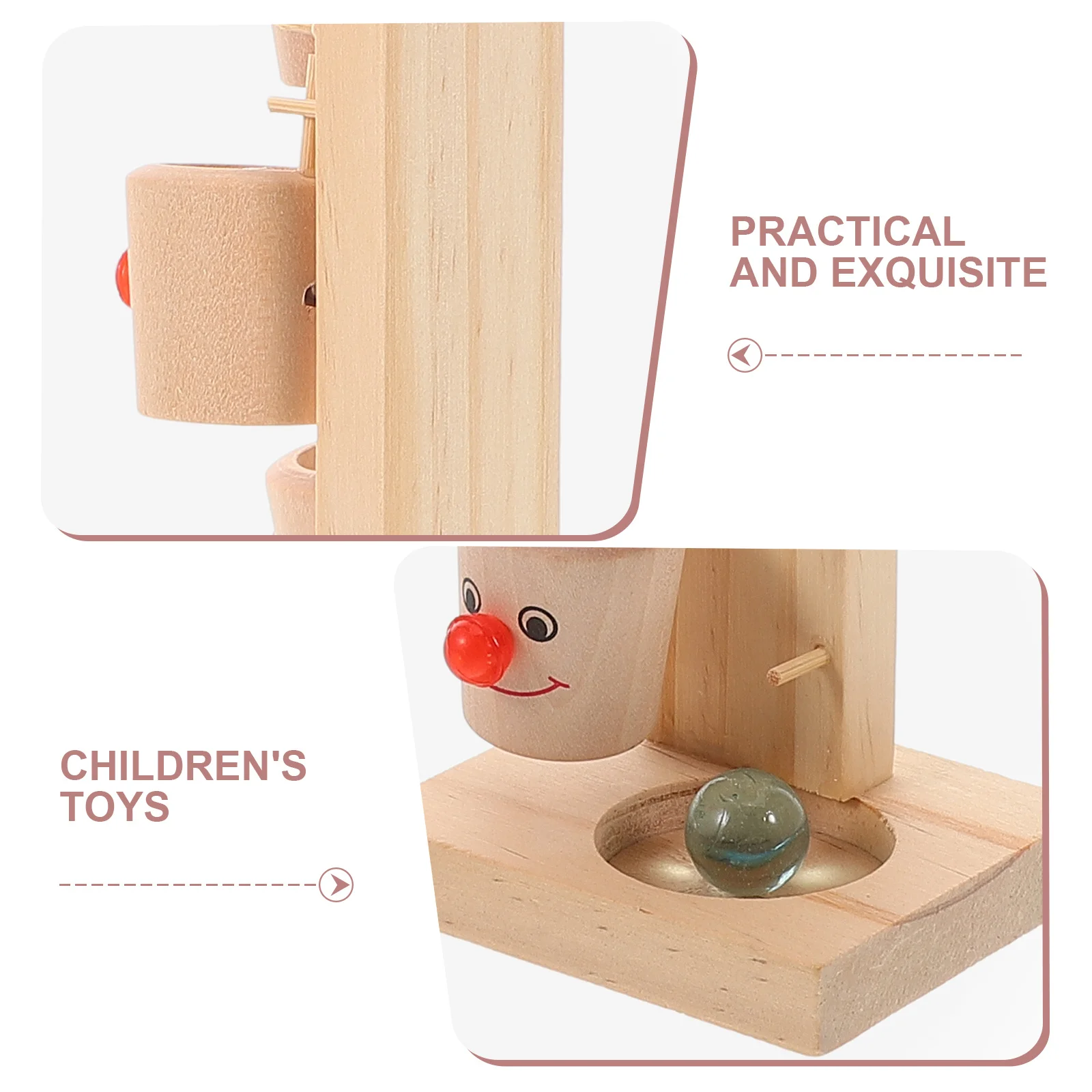 مجموعة واحدة من مسار تشغيل الكرة الخشبية، براعة رائعة، وظائف عملية، لعبة تنموية للأطفال الصغار #4