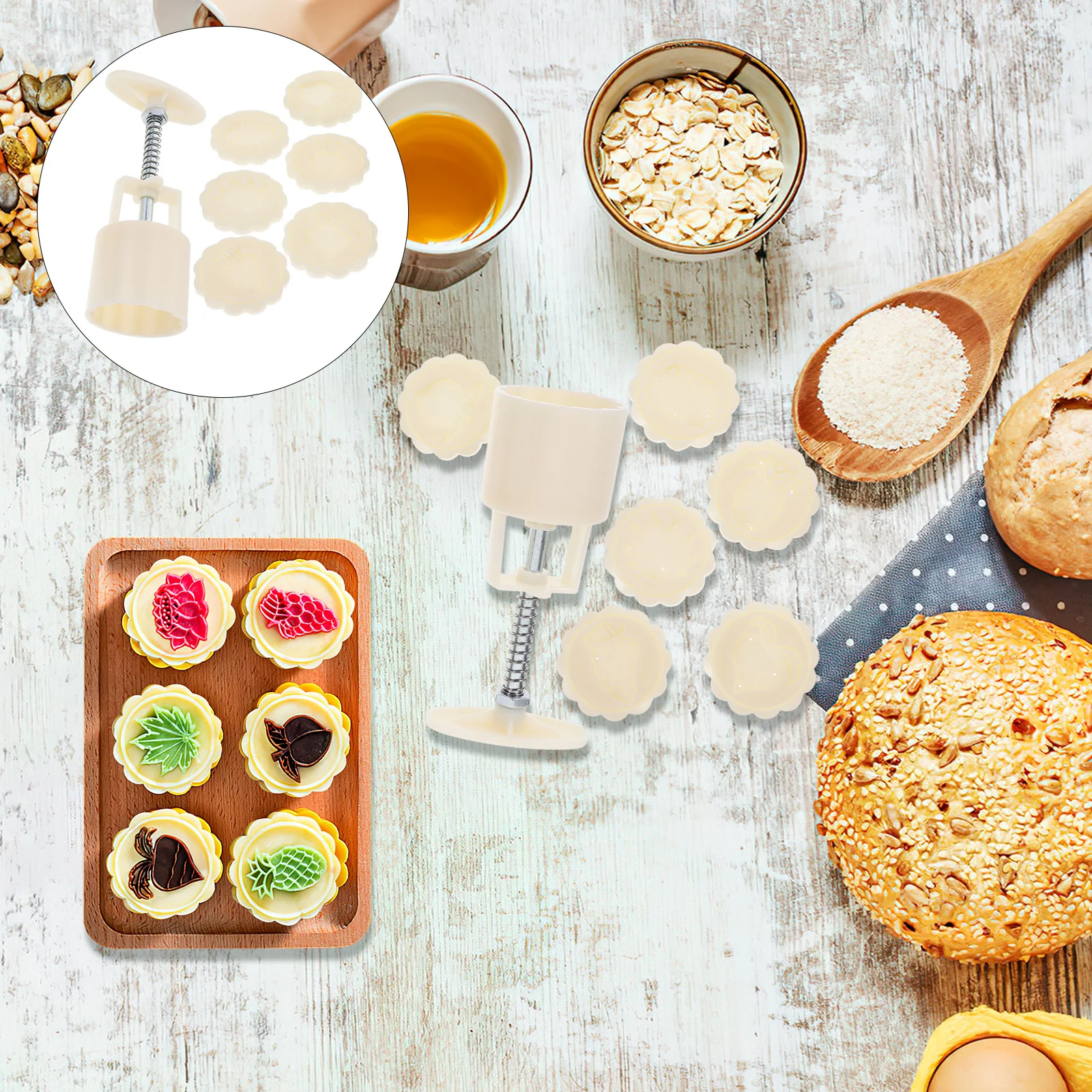 1 مجموعة DIY القمر قالب الكعكة الصحافة الفواكه نمط كوكي البسكويت ختم قالب اليدوية الخبز أداة للمعجنات الحلوى الديكور #2