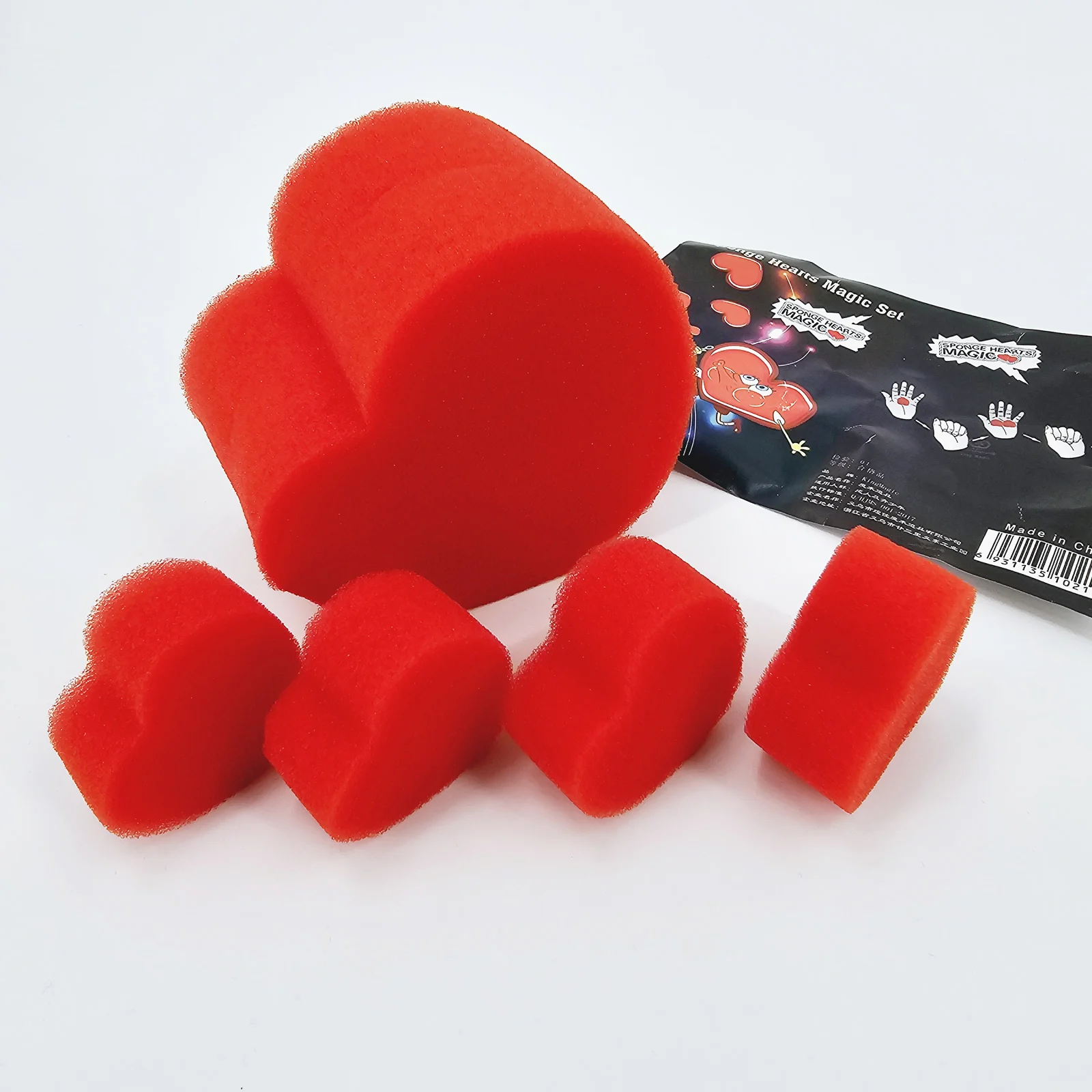 5pcs/Set Multiplying Sponge Hearts Magic Tricks Valentine'S Or Wedding Close-Up Stage Magic Props Magic Accessories Child Toys