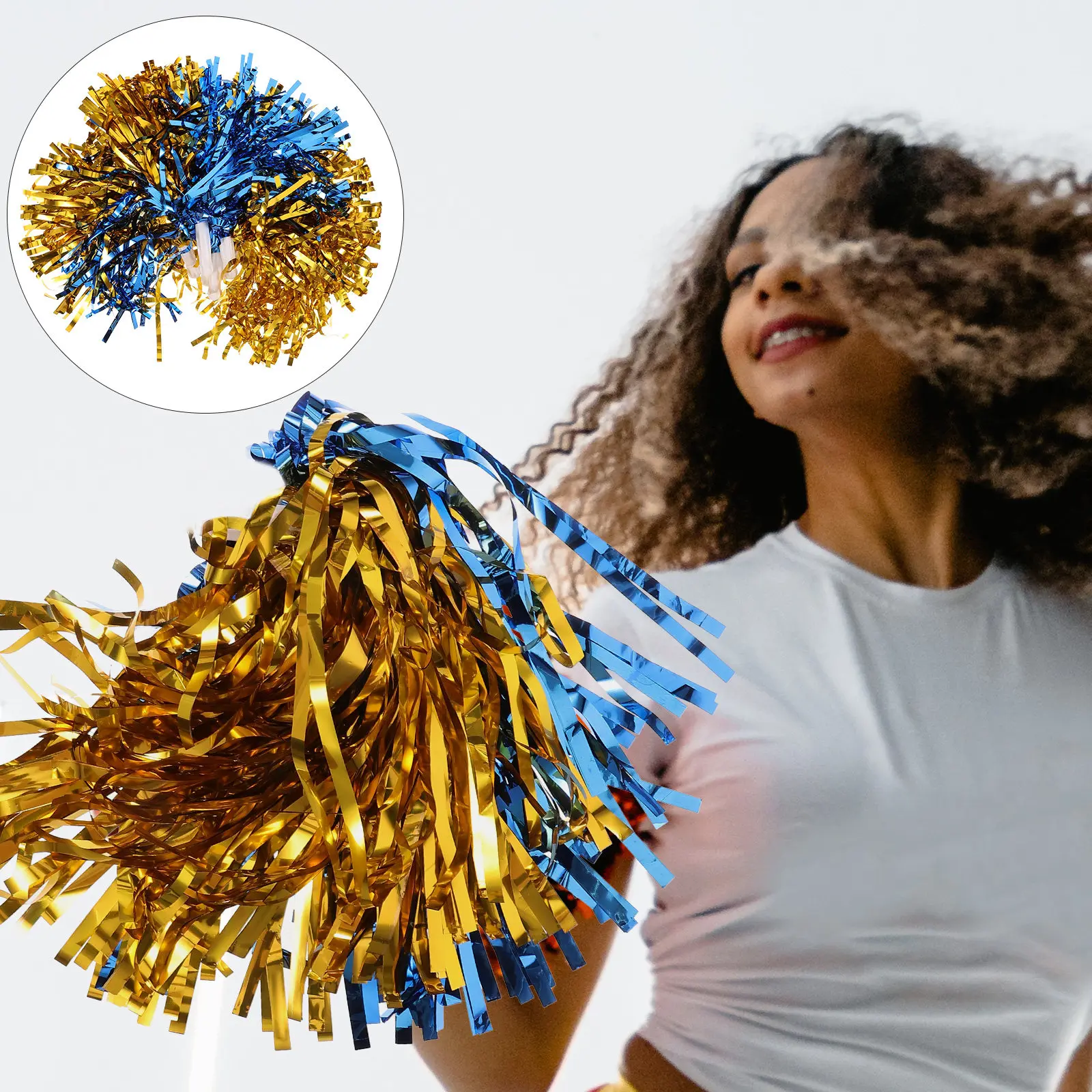 

12Pcs Cheering Pom Poms Compact Lightweight Handle Design Vibrant Colors Cheerleading Prop for Teams Dance Teams Sports Meetings