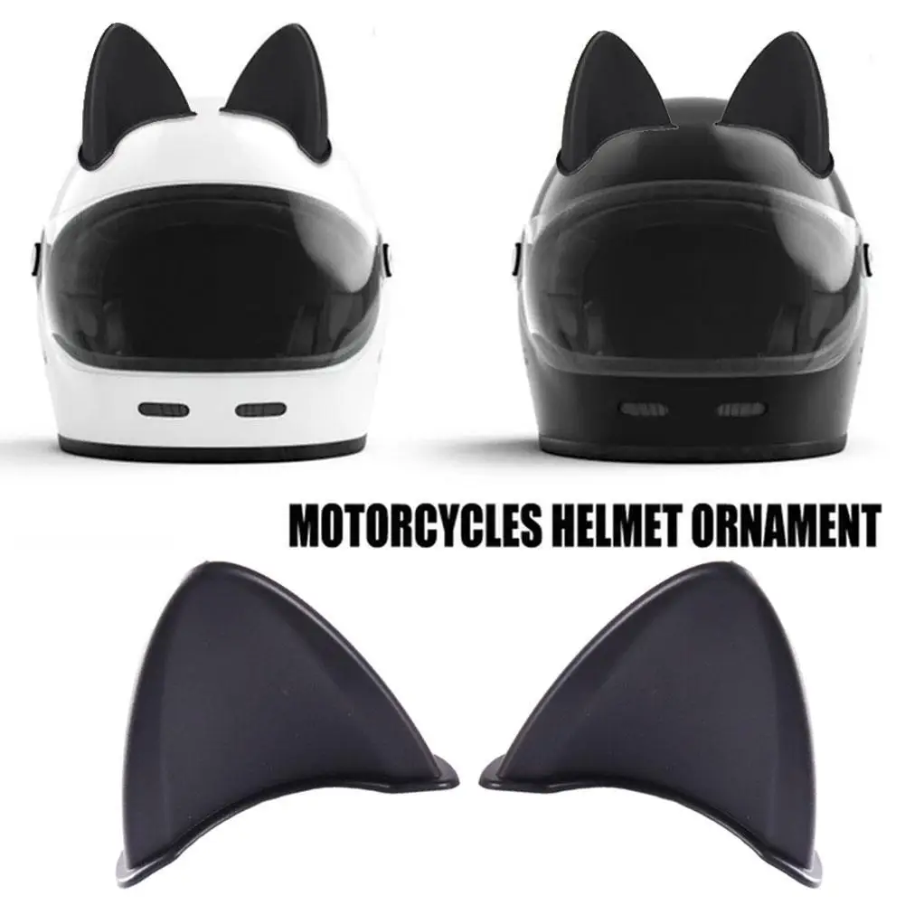 Universal Helmet Cat Ears Decoration Motorcycle Electric Car Driving Styling Cute Cat Ears Stickers Decor Helmet Accessories