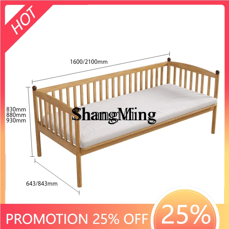 

SM new home modern simple bedroom solid wood bed splicing bed widening artifact