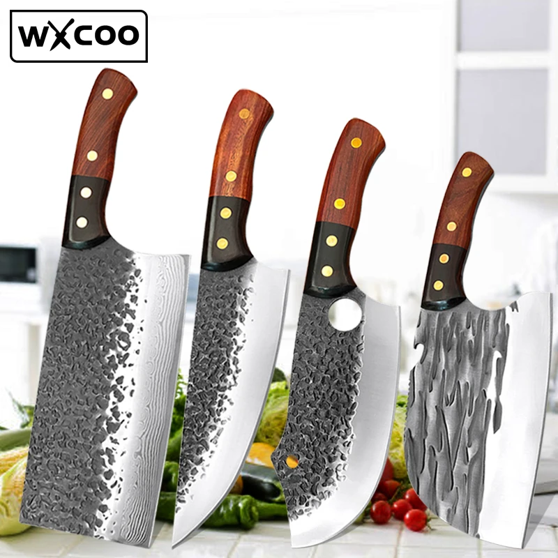 

Кованый нож для нарезки мяса мясника молоток из нержавеющей стали с узором кухонный шеф-нож для убоя ножи для нарезки барбекю