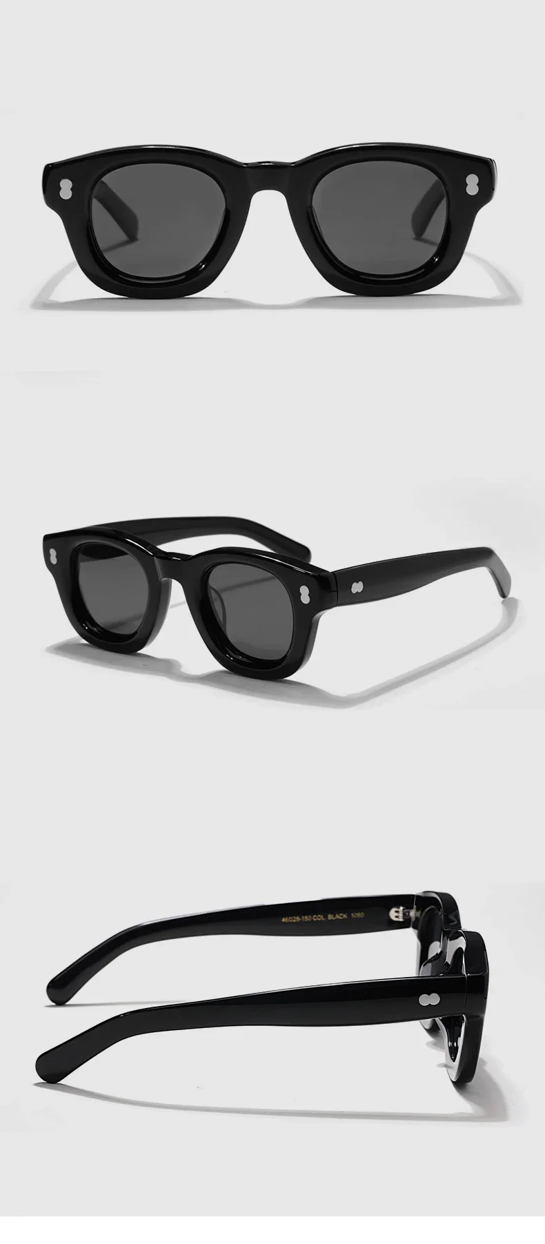 Thick Acetate Round Sunglasses Luxury Brand Original New Men Handmade Eyewear Trendy Women Outdoor Protection UV400 Sun Glasses