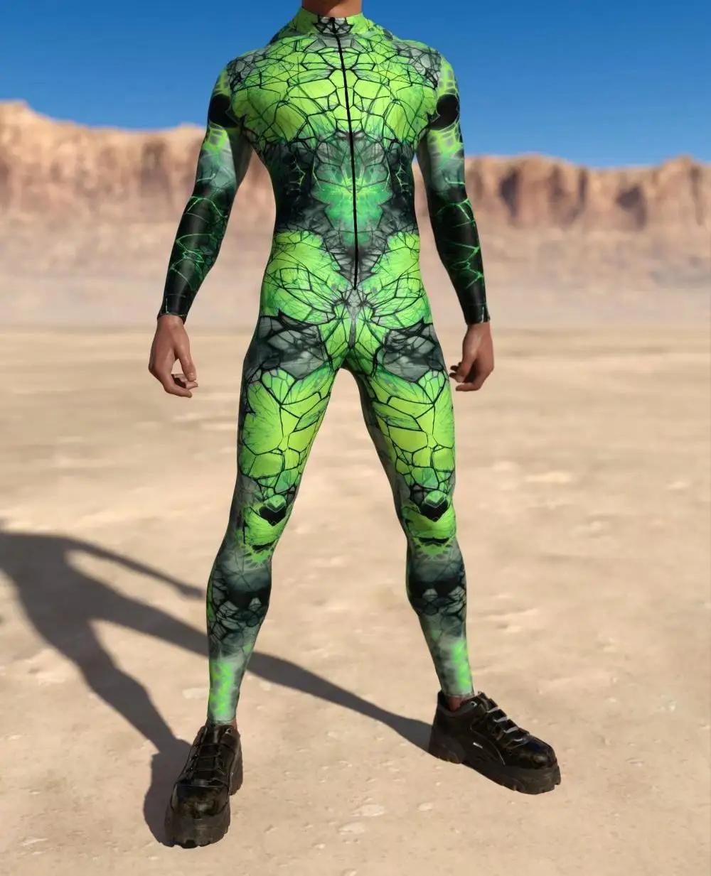 Herren Regenbogen-Party-Punk-Jumpsuit Onesie Halloween Cosplay Kostüm Elastischer Party-Performance-Bodysuit – Detail 22