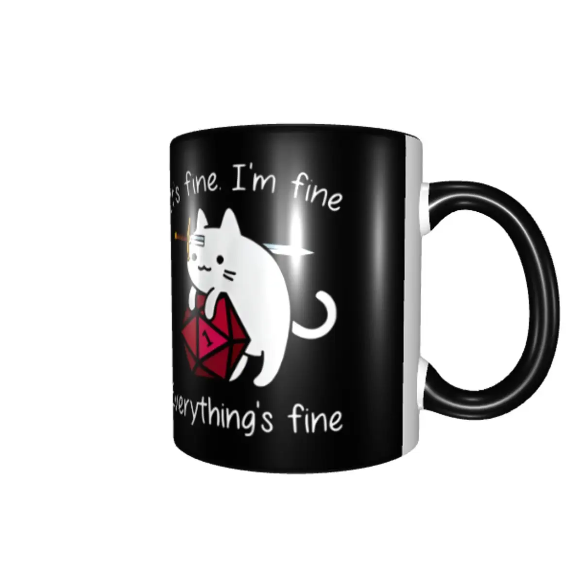 Personalized I Am Fine Everything Is Fine Coffee Mugs DIY Cat Cartoon Inspiration Funny Ceramic Milk Tea Cup