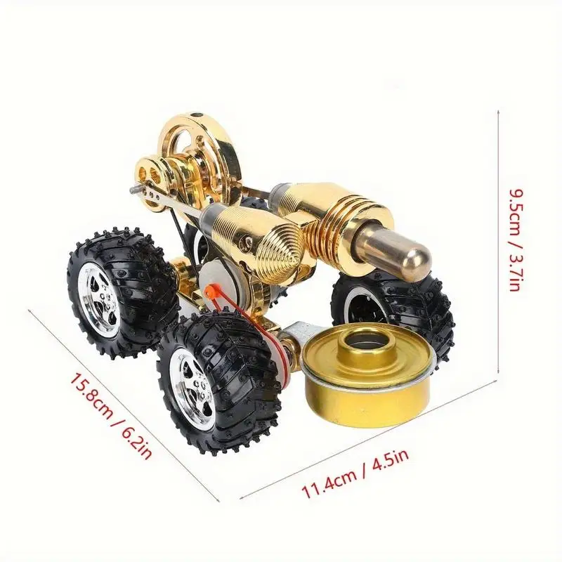Stirling Car Engine Model Miniature External Combustion Power Science Kit Experimental Gift