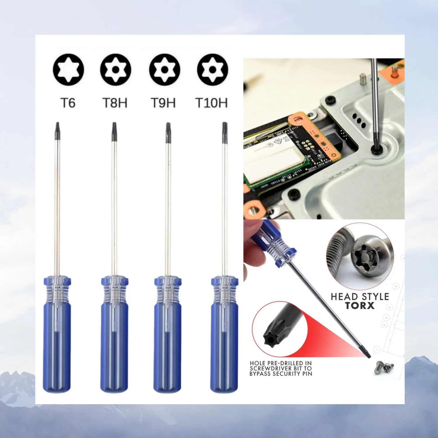 

T6 T8 T9 T10 Torx Screwdriver Set T8H TR9 TR10 Torx Security Screwdriver Compatible with Series S & X PS4 PS5 Controller Repair
