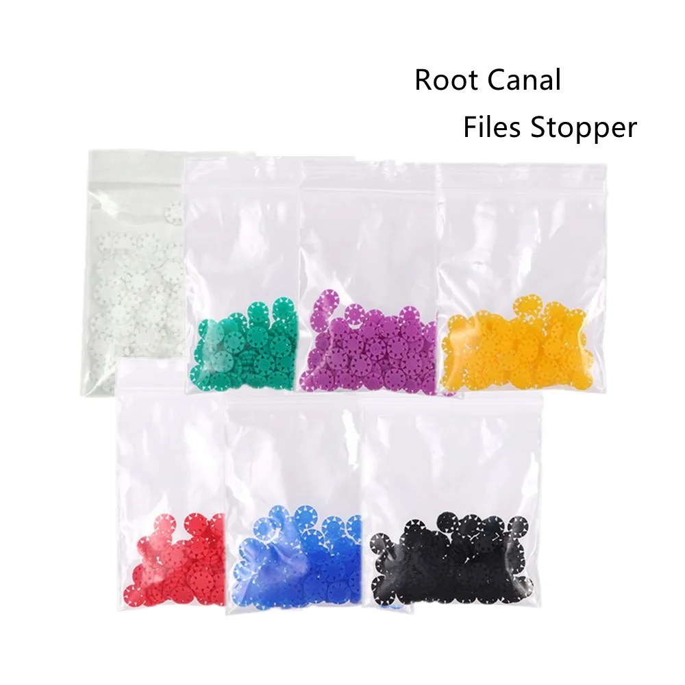 500 pieces Dental Endo Rotary Files Stopper Endodontic Root Canal File Counter Silicone Safety Memo Discs Autoclavable