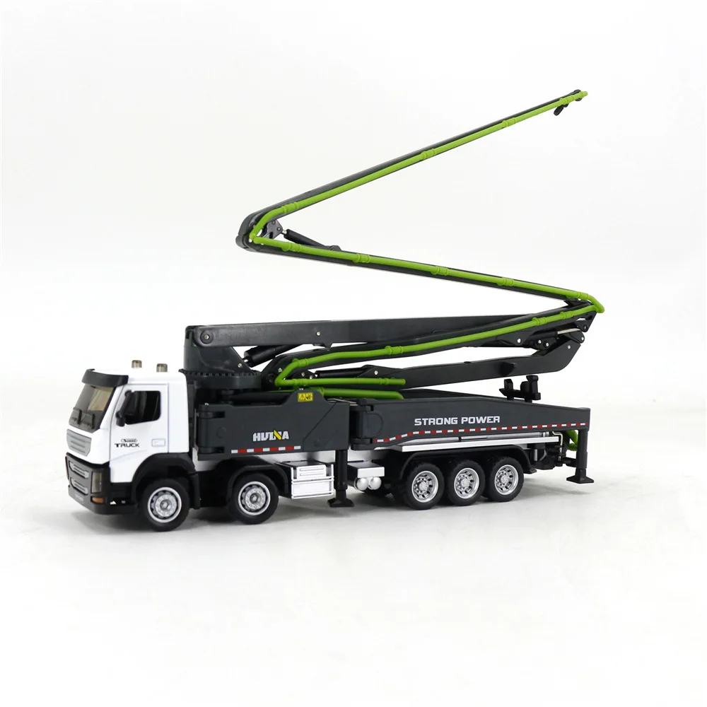 Huina's New Static Engineering Vehicle 1:50 Semi-alloy Concrete Pump Model Children's Ornaments Toy Model