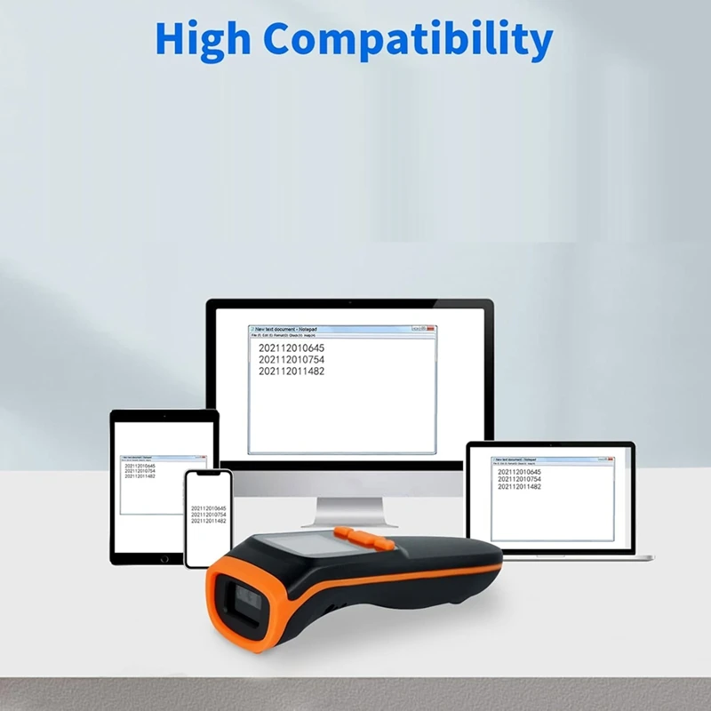 Wireless 2D Inventory Scanner Bluetooth QR Barcode Data Collector Portable Warehouse Inventory Reader with Display-A25R