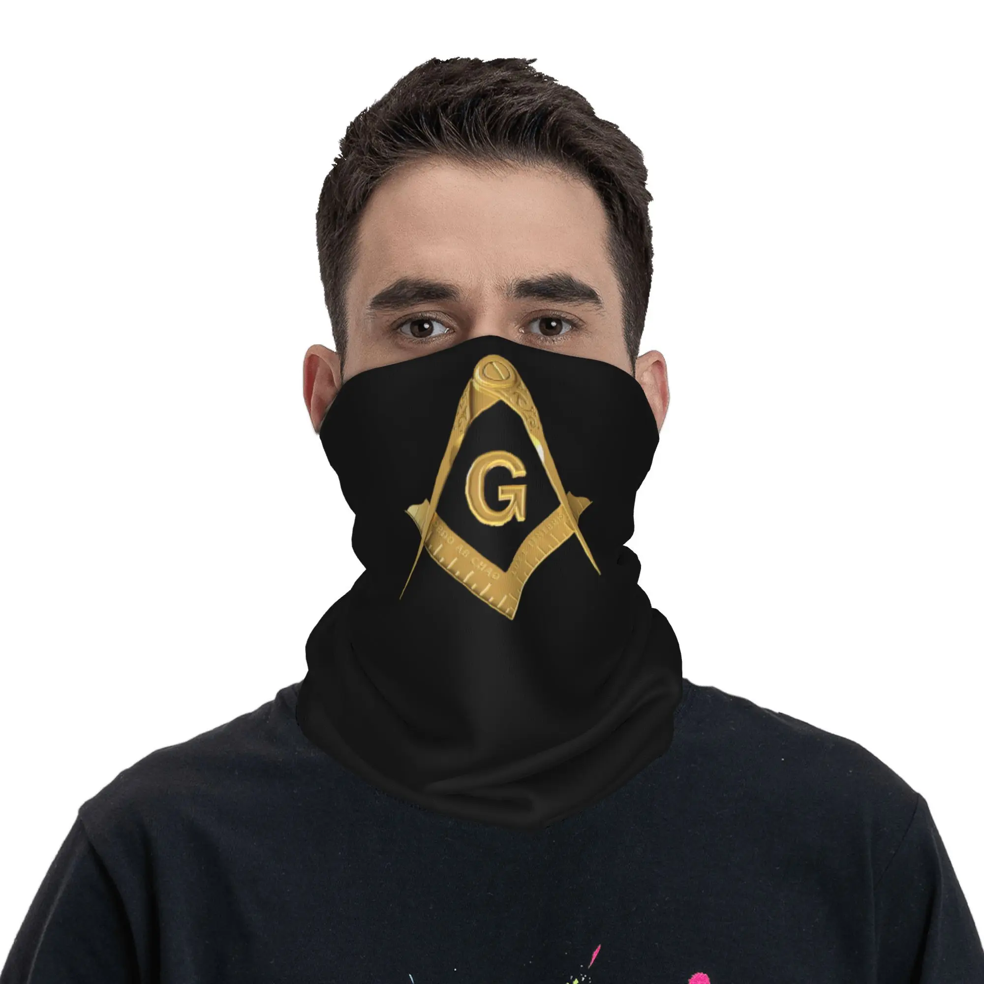 

Freemason Masonic Bandana Neck Gaiter Printed Wrap Scarf Warm Face Mask Outdoor Sports Unisex Adult Washable