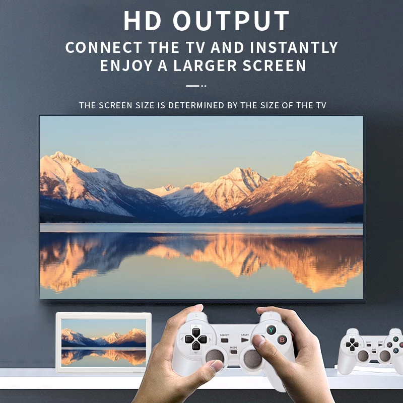 XP18 TV Game Console HDMI Output 7'' Screen Portable Video Console Wireless Controller Supports Simulator 4000mAh Battery