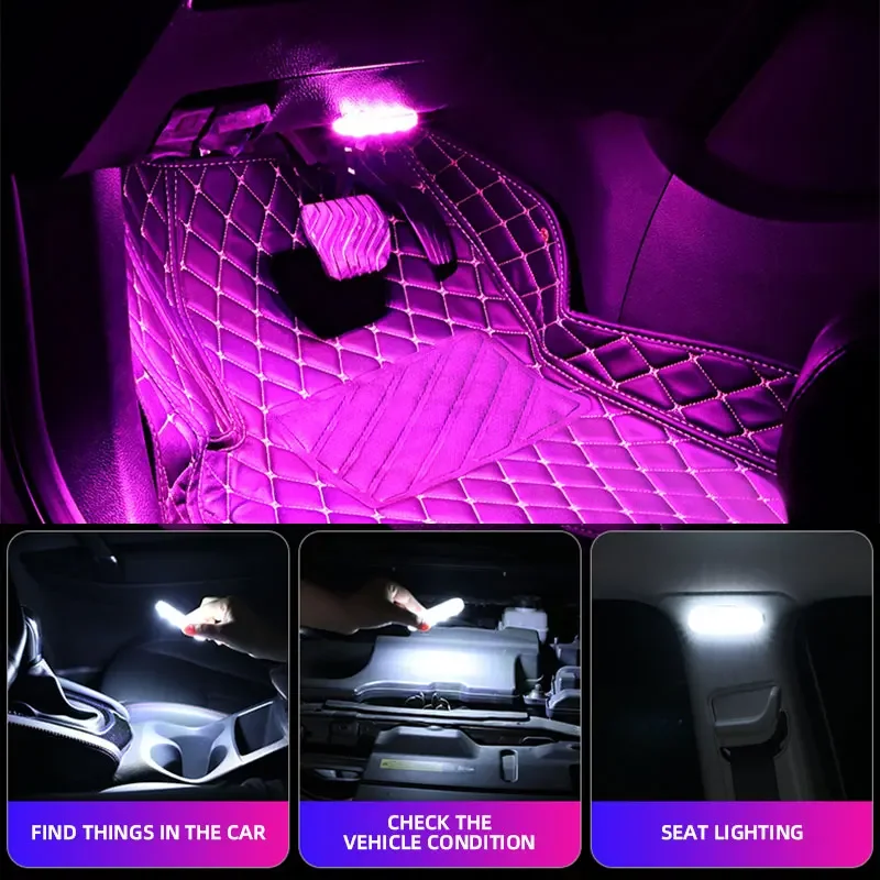 Car Wireless Interior Roof Reading Lamp Ambient Lighting Car Led Touch Light For Door Foot Trunk Storage Box USB Charging