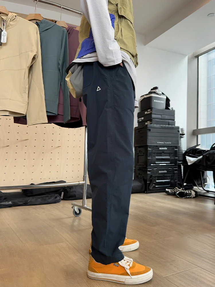 خفيفة الوزن السراويل المستقيمة الرجال الكورية موضة التجفيف السريع عمال السراويل لينة قذيفة في الهواء الطلق المشي لمسافات طويلة السراويل البضائع شارع العليا بانت