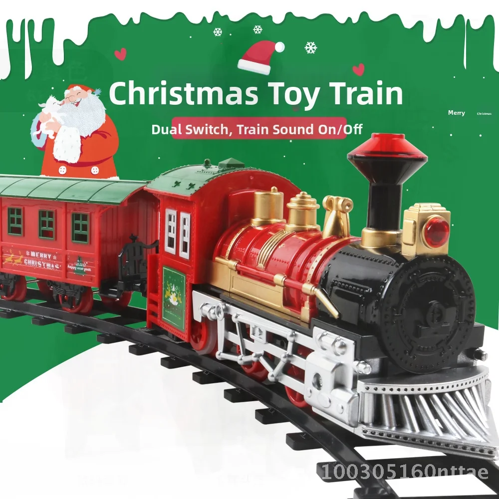 Boys Electric Toy Train Car Children's Christmas Gift Remote Control Train with Light & Sound Features Plastic Model for Kids